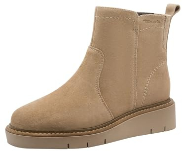 TAMARIS dam comfort boot platt halvlång stövel, kamel mocka, 38 EU, camel mocka, 38 EU