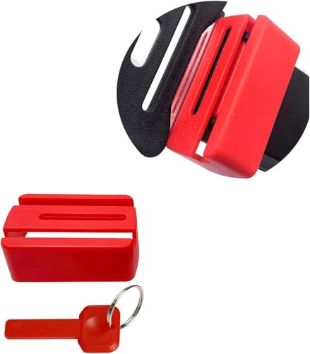 Ihaapsi Belt Lock Protector for Car Seats – Prevents Unintentional Unbuckling by Kids – 1 Pack (Red)