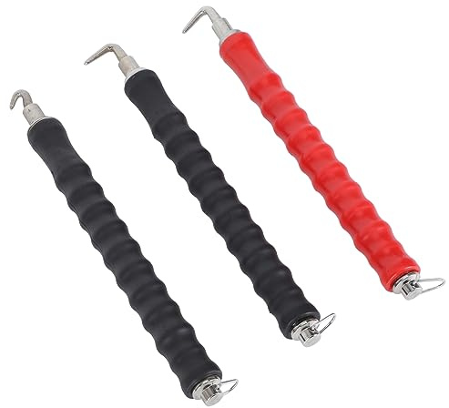 SOLUSTRE 3pcs Wire Trellis Hooks Steel Bar Twisting Hook Semi-Automatic for Warped Fence Long-Lasting Tool