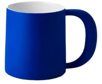 FAJNUZI2024 Tazze Set di 1 Tazza Blu Ideale, Grande capacità, 16,23 Once, Parete Interna, Tazza da caffè Smaltata Bianca for Ufficio, tè al Latte, caffellatte Tazzine caffè