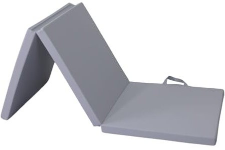 Turnmatte klappbare Trainingsmatte dreifach faltbare Gymnastikmatte dreiteilig Weichbodenmatte für Zuhause Kinder Erwachsene 180x60x5cm grau