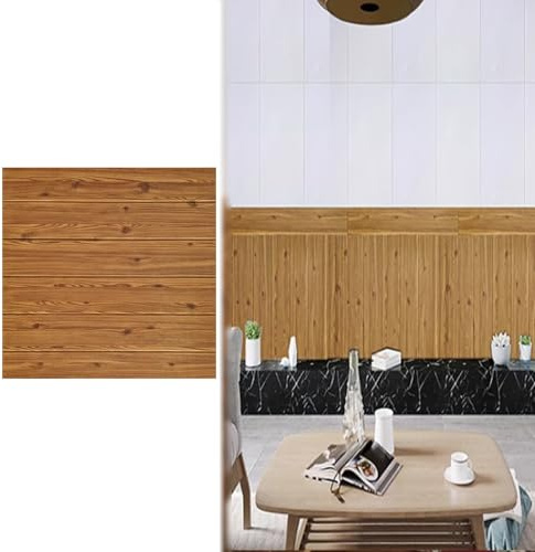 Dalle de Plafond Panneaux Muraux Imitation Bois pour Véranda / Plafond Extérieur, Papier Peint Décoratif pour Plafond avec Adhésif Puissant, Dalles de Plafond Suspendu pour Restaurant(B,30 pack)