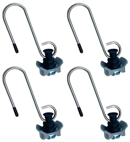 NPXUAMTJ 1 Stück/4 Stück Haken für Airlineschienen, Schienenbeschläge, Einzelbolzen, Befestigung, L-Schienen-Spannanker mit Haken, einfache Installation, Schienenzubehör