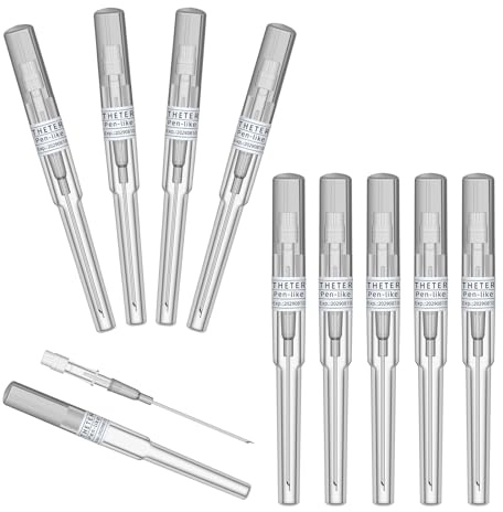 ATOMUS Kateter Piercing Needles - 10pcs 16G Hollow Needles för öron, näsa, mage läpp - Rostfritt stål individuellt förpackade kroppspiercing verktyg