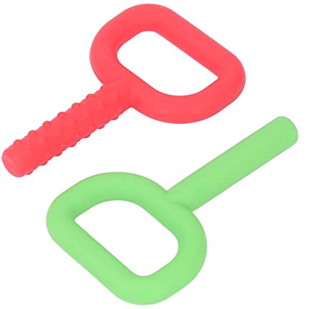 Bamjour Jouets à Mâcher Sensoriels, 2 Pièces Jouets à Mâcher à Main D Lettre Silicone de Dentition Sensoriels à à pour Enfants pour Enfants Autistes