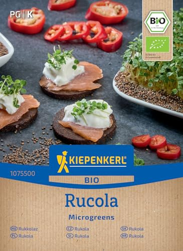 Kiepenkerl BIO Microgreen-Saat Rucolasamen 1075500 - Kräftig-würziges Aroma - ideal für Salat & mehr - schnelle Keimung - gesund - Saatgut, Pflanzensamen
