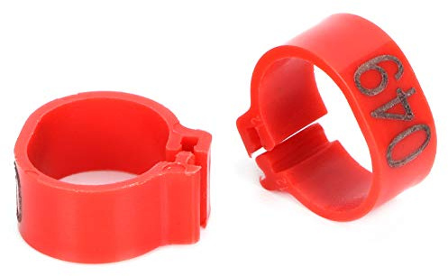 HEEPDD Vogelbeinringe, Mehrfarbiges Kunststoffband-Set für Tauben, 10 Mm Clamp/Holder-Ringe für Ausgewachsene Vögel, Ideal für Brieftauben (10 mm großer roter Ring mit Wort)