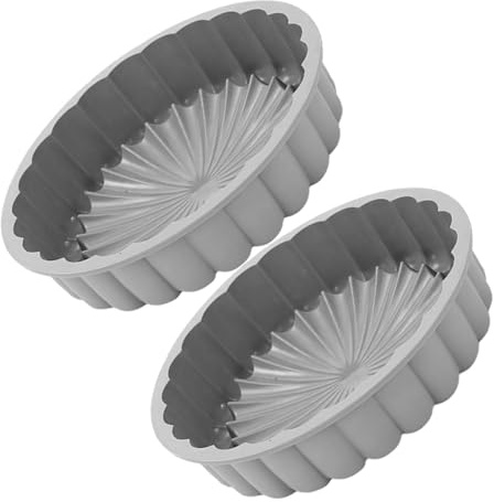 Beaupretty Set 2 Stampi in Silicone Alimentare per Dolci da Forno, Teglia Rotonda Antiaderente Resistente a 230°c, Tortiera Charlotte Grigia per Cheesecake e Crostate, Adatta per Cucina