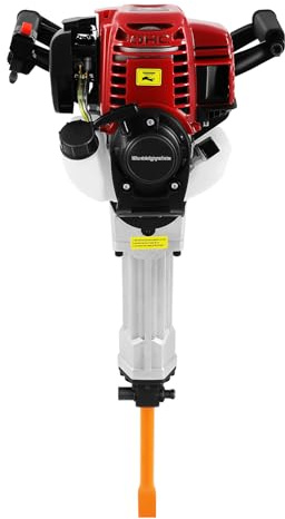 Martillo de demolición, 4 tiempos, 37,7 cc, 1,2 kw, 8500 r/min, con depósito de combustible de 0,65 l, de bajo consumo, interruptor en T, para trabajos de piedra, asfalto y árboles, 16,5 kg