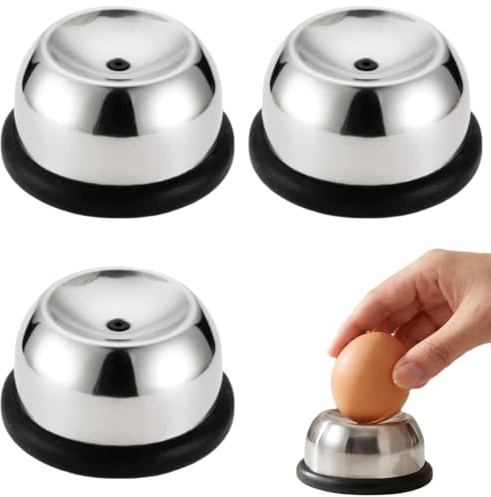 Egg Piercer, 3 Pcs Stainless Steel Needle Egg Punch 5.7 x 3 cm | Semi-Automatic Egg Piercer Safety & Easily Kitchen Pricker Egg Hole Puncher for Raw Soft Hard Boiled Eggs (Black)