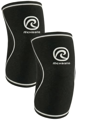 Rehband Rx Ellenbogenbandage Kraftsport, 5mm Neopren Ellenbogenschoner stabilisiert Muskeln & Gelenk, unterstützende Armbandage Ellenbogen