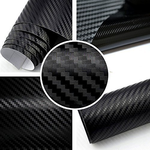 Rapid Teck® 5,92€/m² 3D Carbon Autofolie Schwarz 2m x 1,52m flexieble Car Wrapping Folie mit Luftkanälen