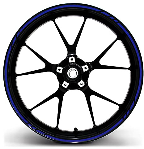 Felgenrandaufkleber GP-Design 16 Teilig Komplett-Set -Finest Folia passend für 17 Zoll & 161819 Felgen Motorrad Auto Fahrrad MR001 (Blau)