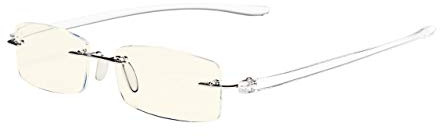 Eyekepper Computer lesen Brille,Blau Licht Filter Randlos Leser,UV-Schutz,Transparent Arm +0.75