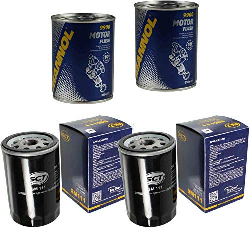 2x Original SCT Ölfilter SM 111 + 2x SCT Motor Flush Motorspülung