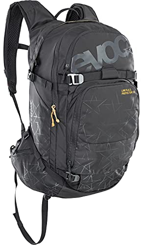 EVOC LINE R.A.S. PROTECTOR 32 Lawinen-Airbag-Rucksack, Skirucksack (NEURALITE SYSTEM, Hüftflügel mit Reißverschlusstaschen, Trinkblasenfach 3l, PROTECTOR CRASH REPLACEMENT, Größe: M/L), Schwarz