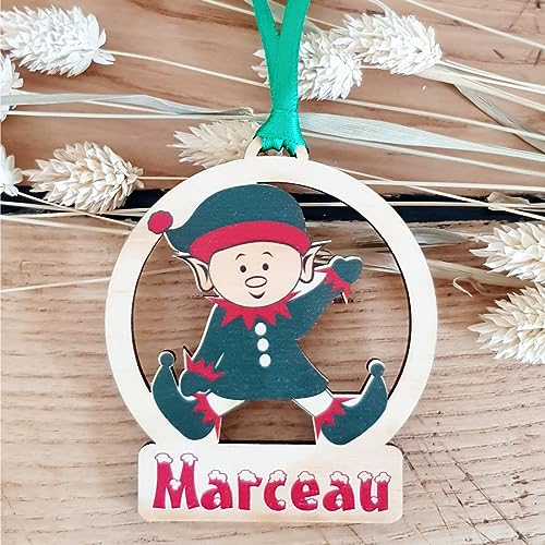 Gravure Events Christbaumkugel mit Namen - Personalisierte Weihnachtskugel Holz mit Name. Personalisiertes Geschenk. Inklusive Farbband zum Aufhängen – Weihnachtsbaumkugeln DS12