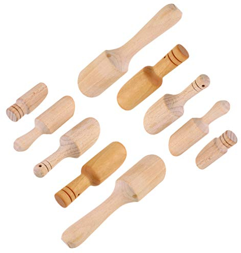 Cabilock 10Pcs Mini Cuillère en Bois Mini Cuillère à Sel de Bain Petite Cuillère à Sucre Condiments D'assaisonnement Bébé Cuillère à Café de Miel en Bois Massif pour Café Thé Confiture