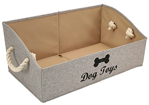 Morezi Suministros para mascotas y cestas de almacenamiento de juguetes para organizar juguetes, comida y ropa para mascotas-perros-Marrón claro