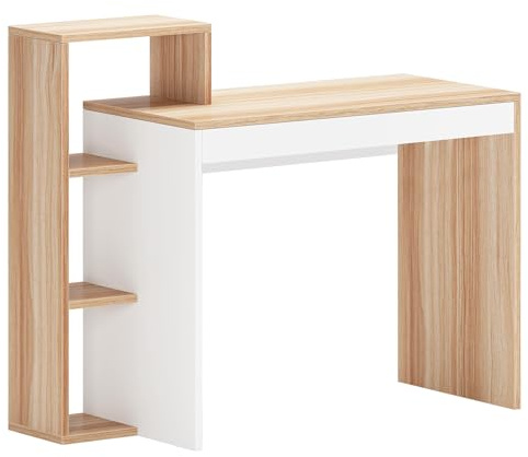 SogesHome Bureau avec étagère, Bureau d'ordinateur, Bureau de Travail, Bureau de Travail pour la Maison, Bureau Compact, Bureau d'étudiant, 110 x 40 x 90 cm