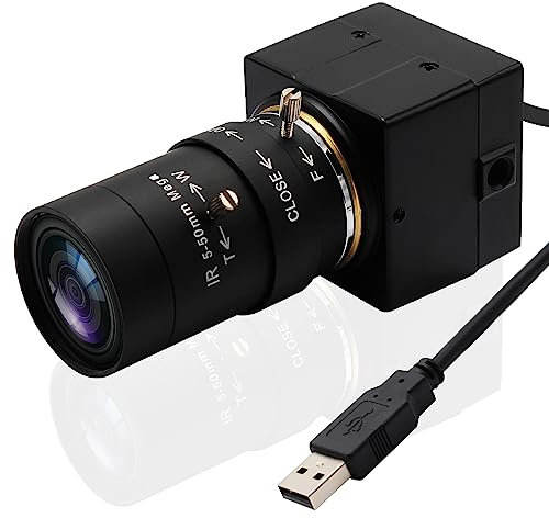 Svpro 4K HD Webcam con obiettivo varifocal 5-50mm, fotocamera USB con zoom ottico 10X con sensore Sony IMX415, fotocamera ad alta definizione 3840x2160@30fps per Windows Linux Andorid MAC OS