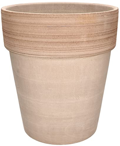 KOTARBAU® Maceta de Terracota con Borde Acanalado, 31 cm para Interiores y Exteriores, Tiesto para Plantas, Arcilla, Barro, Maceta para balcón o jardín, Cerámica sin esmaltar, Resistente a heladas