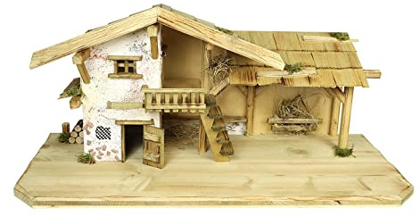 Woidwerk Manufaktur Weihnachtskrippe Krippe Krippenstall (W27) Weihnachten Weihnachtskrippen Krippenfiguren Tischkrippe