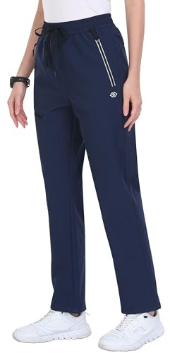 MoFiz Pantalones Trekking Mujer Invierno Softshell Pantalones Senderismo Esquí Pantalones Térmicos con Forro Polar Pantalones para Caza al Aire Libre Ciclismo Trabajo Azul Marino M