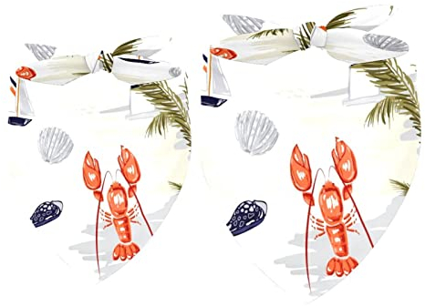 Hundehalstuch, Hummerschalen, Anker, Leuchtturm, Palme, Mädchen, Jungen, Haustier-Lätzchen, Hundeschal, Halstuch, waschbar, Bandanas, Zubehör für kleine, mittelgroße und große Hunde, Welpen, Katzen,