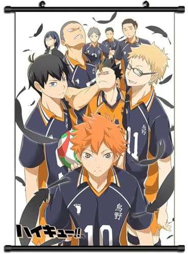 Zhongkaihua Póster de anime Haikyuu!! Pintura para colgar, rollo de anime, decoración del hogar, pósteres, pintura de pared para sala de estar