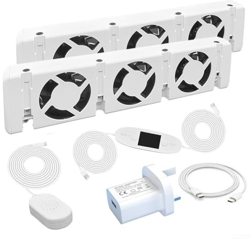Radiator Fan, Radiator Fan Booster, Radiator Fan Radiator Booster Extension Set Ventilator Fan, Increase Heating Efficiency, Save Energy And Heating Costs, for Radiators(set)