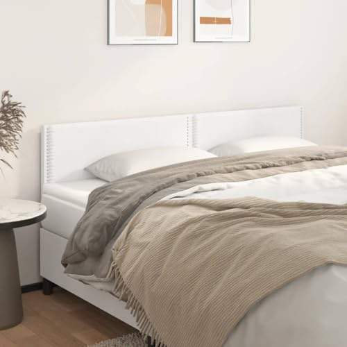 CKioict Betthaupt Wandkissen Bett Bettkopfteil Schlafzimmer Kopfteile 2 STK. WeiÃŸ 90x5x78/88 cm KunstlederGeeignet für Schlafzimmer, Gästezimmer, Schlafsaal