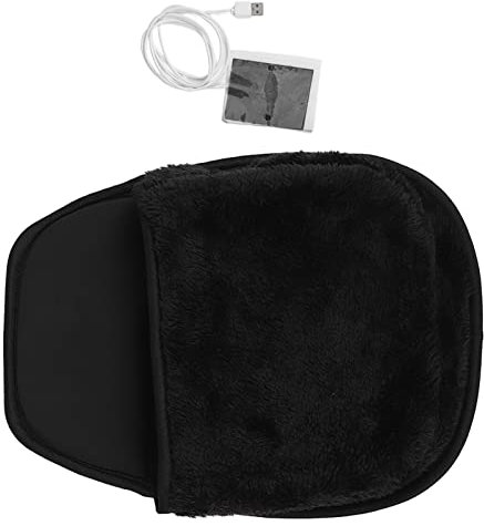 HURRISE Heizungs-Mauspad, Handwärmendes Mauspad USB, Geräumig, Warm Haltend, Plüsch für Schreibtischzubehör (Black)