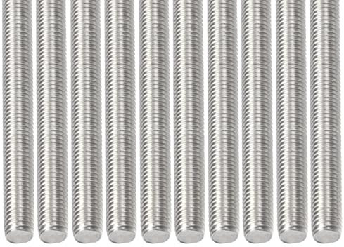 DTGN M8x1.25x130mm(DxPxL) Gewindestange - 12er Pack - Gut für Maschinen - Gewindestange aus 304 Edelstahl mit Rechtsgewinde - Silber