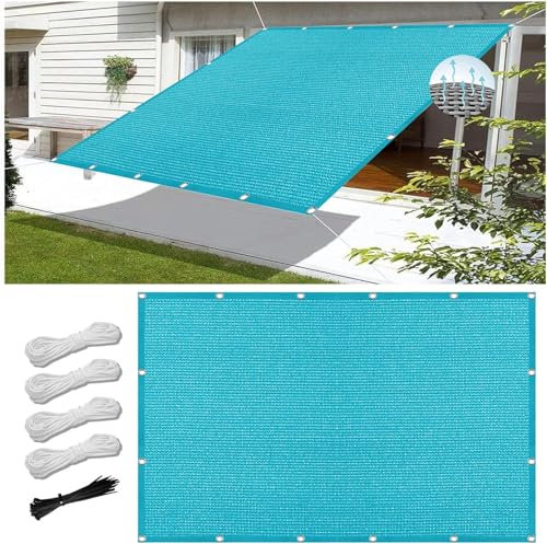 Voile d’ombrage Rectangulaire 360 x 360 cm, Anti 98% UV Contre Le Vent Anti-déchirure, Voiles d'ombre Toile d Ombrage, Filet dombrage Rectangle, pour en Plein air, Jardin, Bleu Ciel