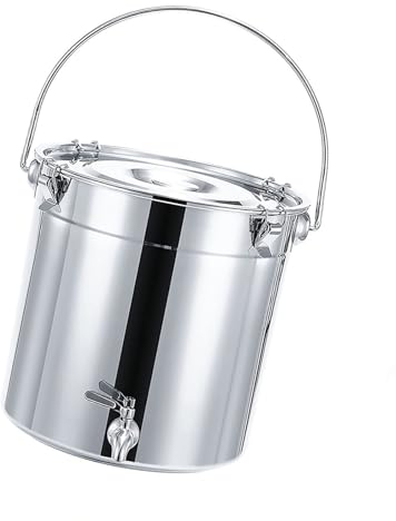 THEGA Pentola per Zuppa di Pesce - Pentola per Zuppa, 201 Secchio per Zuppa in Acciaio Inossidabile/Secchio Sigillato/Secchio per Trasporto, Serbatoio per Vino con Rubinetto, Pentola (Size : 34L)