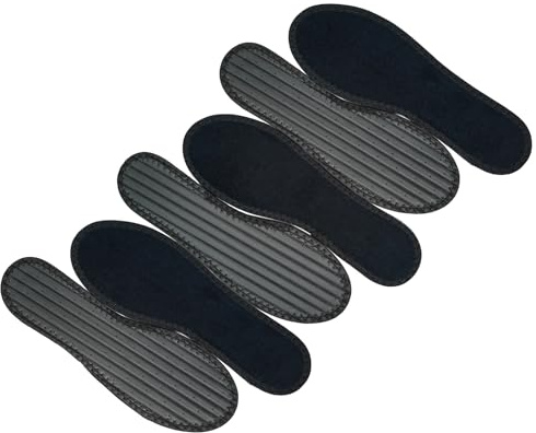 Happystep 3 Pairs of Cotton Terry Cloth Zero Drop Shoe Insoles, Barefoot Inserts, Sweat Absorption, Washable & Reusable, Fit All Sneakers, Business Shoes, Boots etc. (Black), UK Size 7