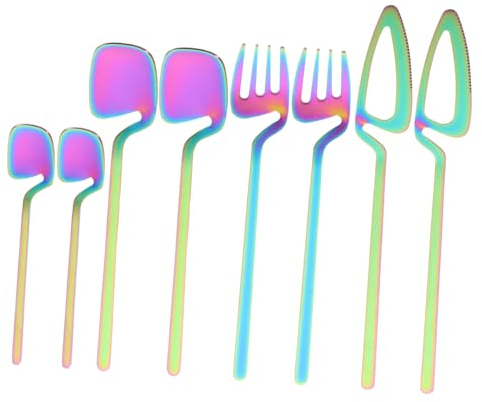 JECOMPRIS 2sätze Teiliges Besteckset Mit Rührlöffeln Und Dessertgabeln Für Und Restaurants Spülmaschinenfest Platzsparendes Design Aussehen