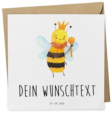 Mr. & Mrs. Panda Personalisierte Karten Biene König - Geschenke, Postkarte, Grußkarte, personalisiert, karte