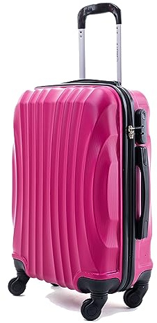 60x40x20 ruota smontabile 55x40x20 Valigia Bagaglio a mano 4 Ruote Capienza Massima Trolley in ABS adatto Ryanair, Easyjet, Wizzair, Iberia, Lufthansa, Tui, Vueling (Fucsia, 2037Max 55x40x20Cm)