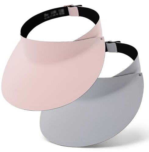 MK MATT KEELY Solskärm keps kvinnor brett brätte golfvisir damer en del lätt löparhatt med UV-skydd, Grå + rosa, one size