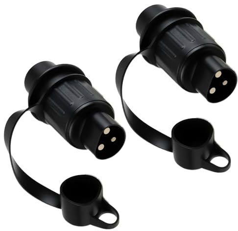 2Stück 3poliger Stecker 12V Traktor Dreipoliger Stecker 12V Traktor Adapter | 3 Poliger Stecker 12V Traktor Nach Din Norm 9680 für Traktor PKW RV LKW KFZ Anhänger Boot Maschine Wohnwagen Wohnmobile