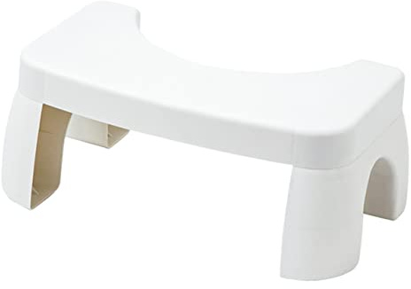 Sgabello per Wc in Plastica Bianco, Supporto Piedi Bagno | Posizione Accovacciata Ottimale, Buona Capacità di Carico, Uso Domestico