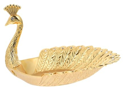 Hemobllo Frutero Metálico Dorado con Incrustaciones de Cristales Forma Bandeja Decorativa para Frutas y Aperitivos Utensilio para Mesa Salón Cocina
