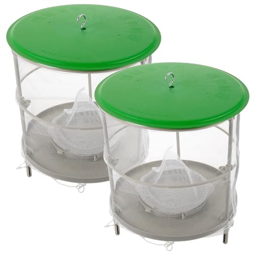 TOYZFRIENDY 2 pièces Cage à Mouches Suspendue avec Filet de Protection Anti-Pluie Filet Maille pour Piège Insectes Extérieur Léger et Portable et Sécurisée