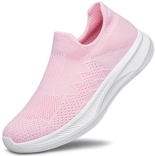 SURFING TREE Womens Slip on Trainers Ladies Walking Shoes Comforble Breathable Knit Mesh Sneakers for Indoor Outdoor Activities