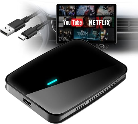 ATOTODIRECT CarPlay Wireless Adapter Android Auto, AI Box CarPlay für Kabel-CP/AA, 2G+16G, Dual WLAN & Bluetooth IoT Hub, BLE, für Netflix/YouTube/TF-Karte, DriveChat AI Voice, CB4A