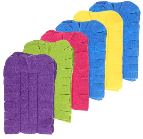 MAGICLULU 6 Recambios de Cabezal de Plumero de Vellón Multiusos, Lavables y Reutilizables, Colores Variados (morado, Rosa, Azul X2, Verde, Amarillo) para Limpieza de Polvo en Hogar