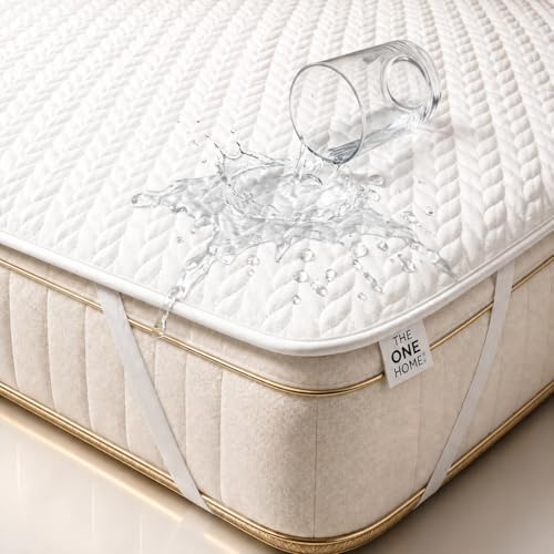 THE ONE HOME Protector Colchon 90 x 190/200 cm Impermeable Transpirable | Cubre Colchón de 4 Esquinas Elásticas, Funda Colchón Sin Plástico y Sin Ruido, Antiácaros, Hasta 30 cm, Lavar 40°C