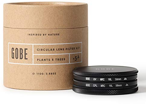 Gobe - Kit de Filtros para Objetivo 58 mm UV + Polarizado Circular (CPL) (2Peak)
